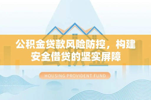 翠屏公积金贷款风险防控，构建安全借贷的坚实屏障