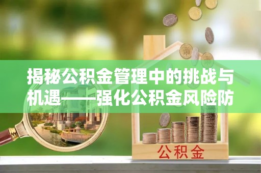 翠屏揭秘公积金管理中的挑战与机遇——强化公积金风险防控的多维策略