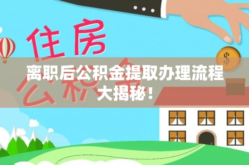 翠屏离职后公积金提取办理流程大揭秘！